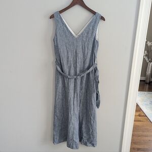 NEW Women's MNG Linen Light Blue Aline Lined Dress 4 Small